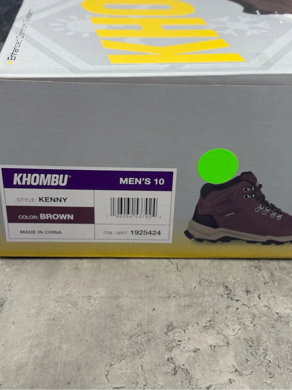 Khombu Men's Kenny Waterproof Leather Upper Hiker Boots Size 10 BROWN Worn Once